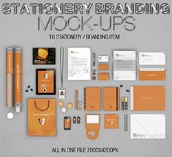 企业视觉形象识别系统(文具类)：Stationery Branding Mock-ups